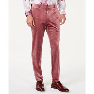 INC Men's Slim-Fit Velvet Pants Pink Size 32 X 32